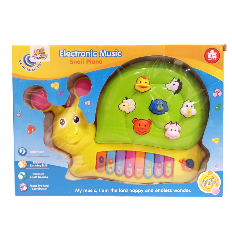 Brinquedo Teclado Musical Caracol Luz e Som