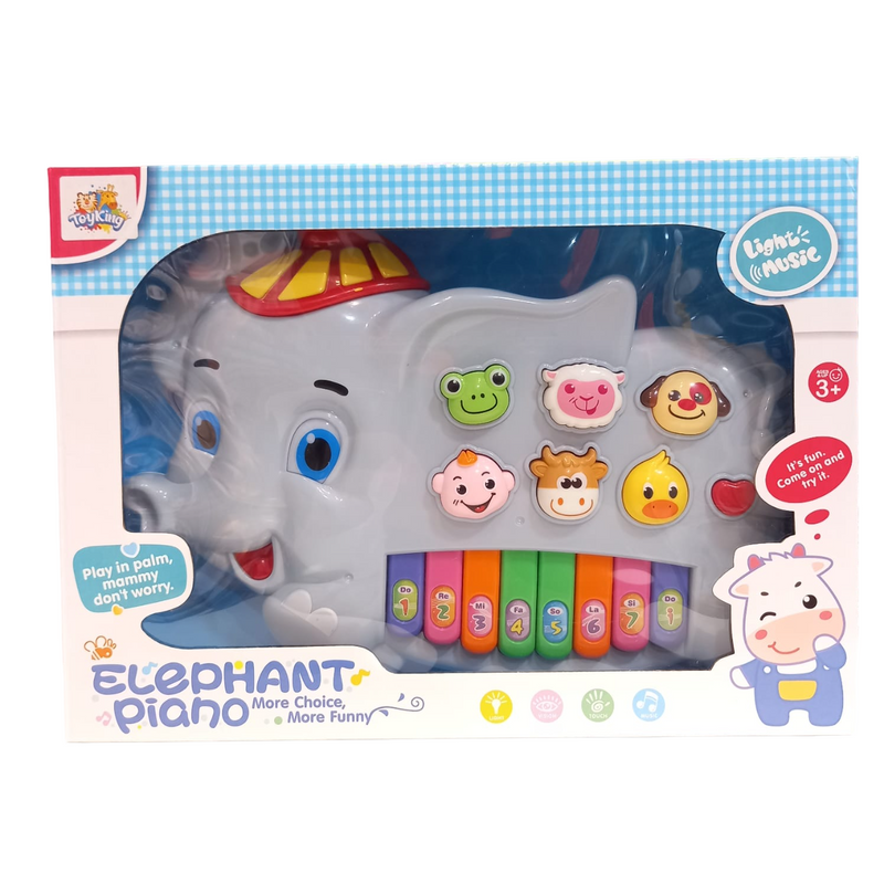 Brinquedo Teclado Musical Elefante Luz e Som