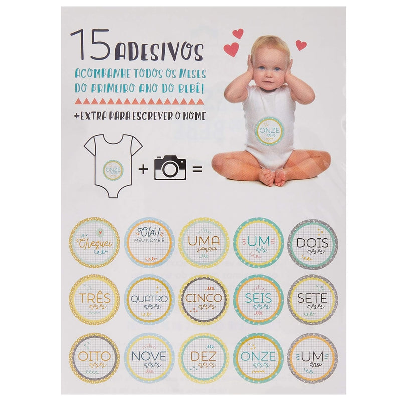 Adesivos Mêsversário do Bebê 15 Unidades - Coloré