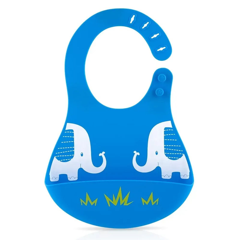 Babador de Silicone com Porta Migalhas Azul - Nuby