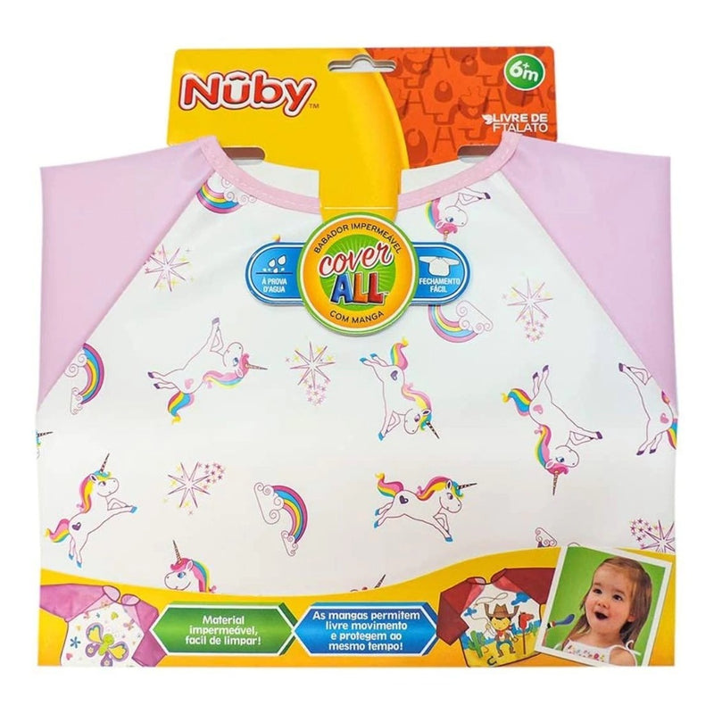 Babador Impermeável com Manga Rosa - Nuby