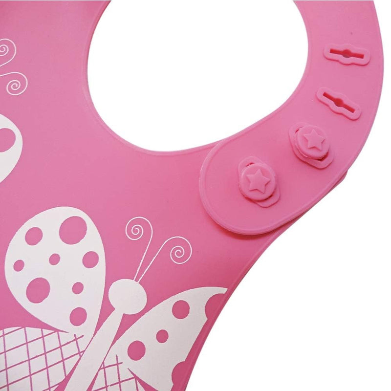 Babador de Silicone com Porta Migalhas Rosa - Nuby