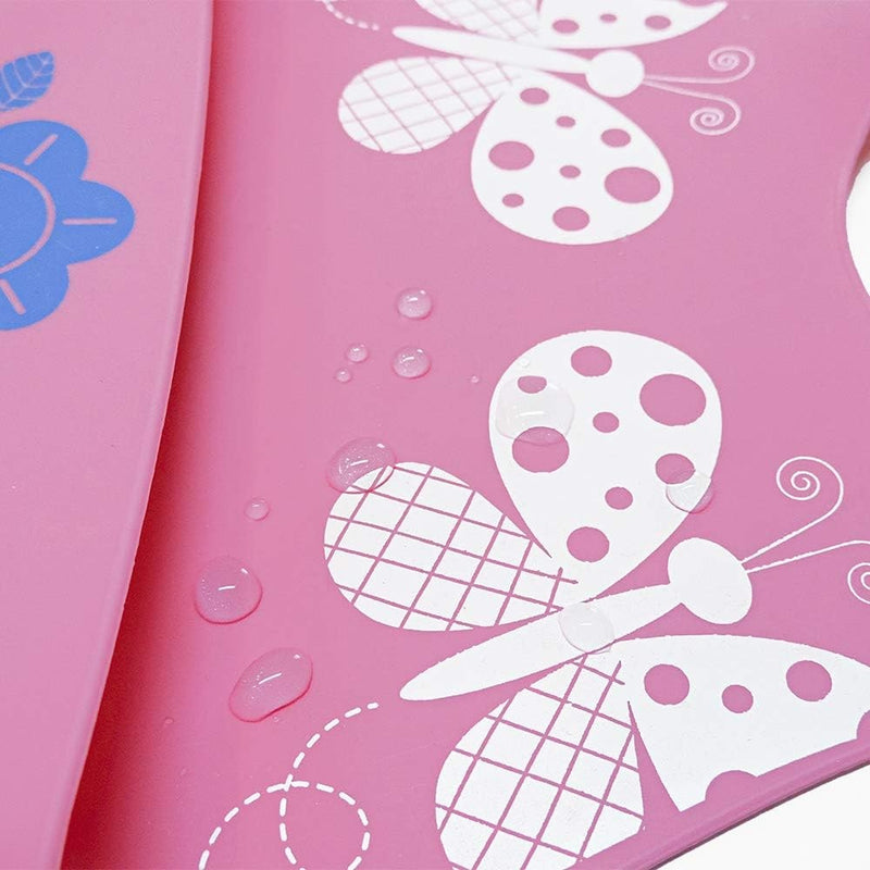 Babador de Silicone com Porta Migalhas Rosa - Nuby
