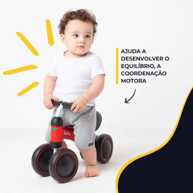 Brinquedo Bicicleta de Equilíbrio com 4 Rodas Vermelho - Buba