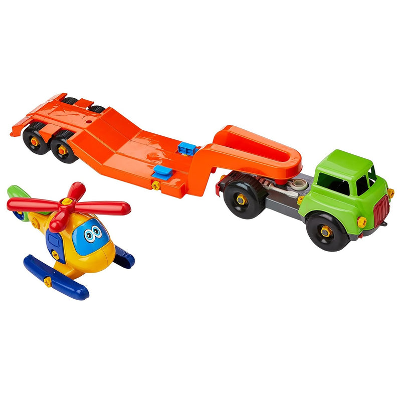 Brinquedo Educativo Carreta com Helicóptero Didático - Poliplac