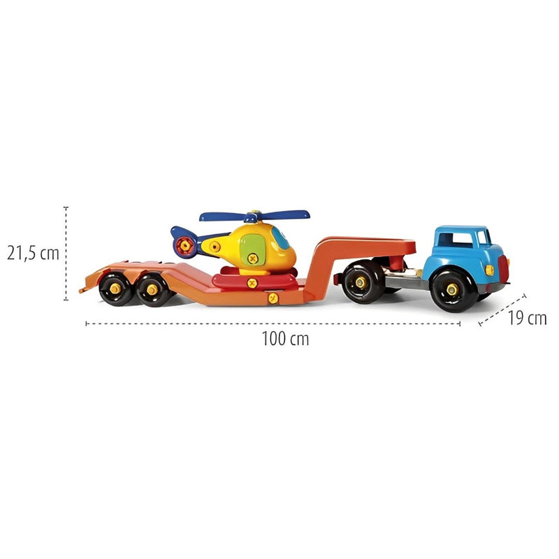 Brinquedo Educativo Carreta com Helicóptero Didático - Poliplac