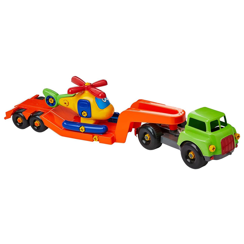 Brinquedo Educativo Carreta com Helicóptero Didático - Poliplac