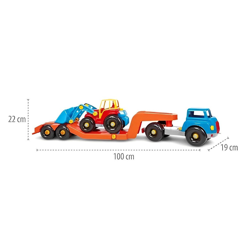 Brinquedo Educativo Carreta com Trator Didático - Poliplac