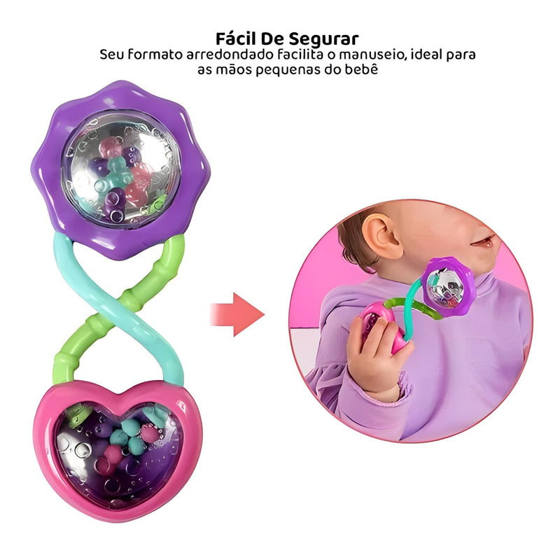 Brinquedo Chocalho Rattle & Shake Barbell Roxo - Bright Starts
