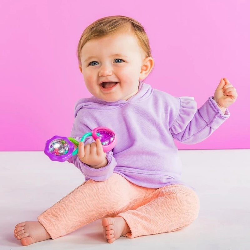 Brinquedo Chocalho Rattle & Shake Barbell Roxo - Bright Starts