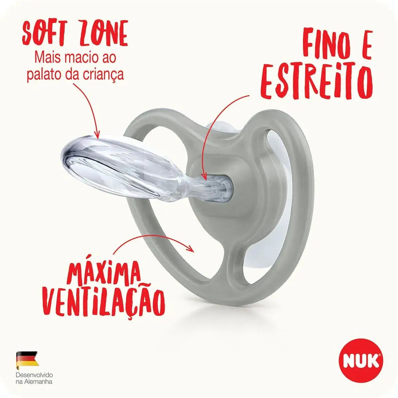 Chupeta Nuk Space Glow Raposa Brilha no Escuro +18 Meses - Nuk