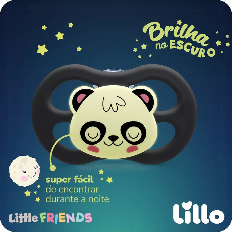Chupeta Lillo Little Friends Glow Panda Brilha no Escuro +6 Meses - Lillo