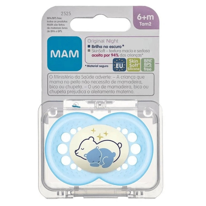 Chupeta Mam Original Night +6 Meses Ursinho Brilha no Escuro - Mam