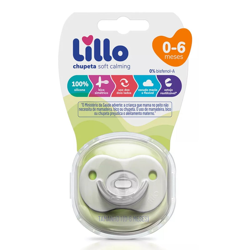 Chupeta Lillo Soft Calming 100% Silicone Neutro 0-6 Meses - Lillo