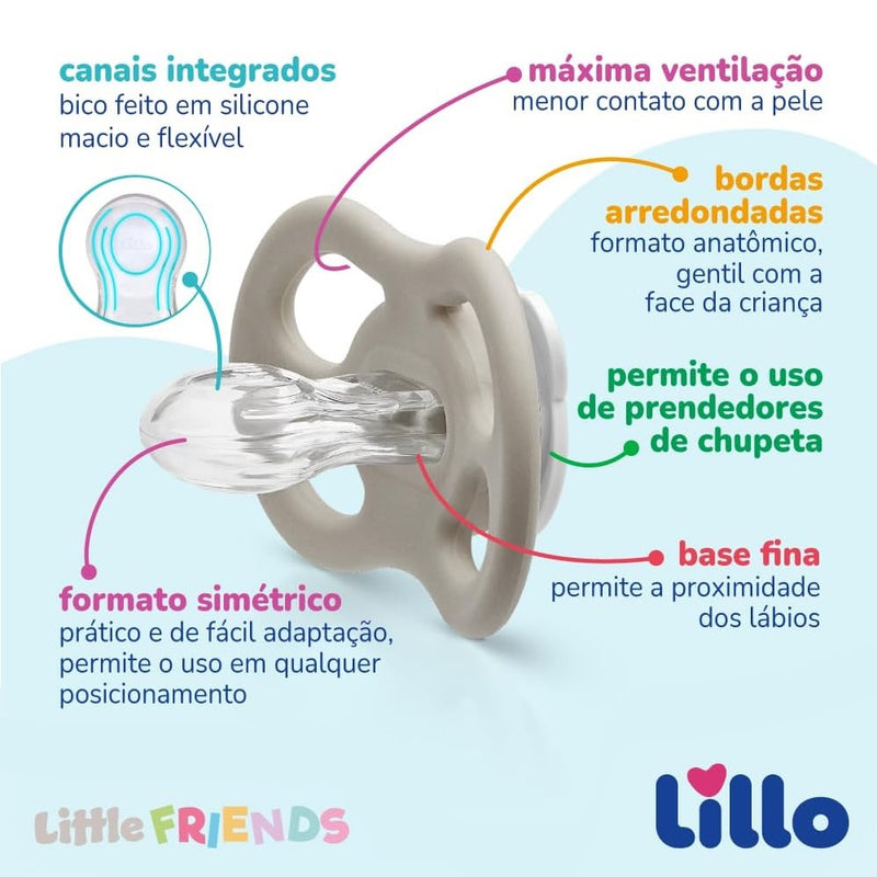 Chupeta Lillo Little Friends Glow Ovelha Brilha no Escuro 0-6 Meses - Lillo