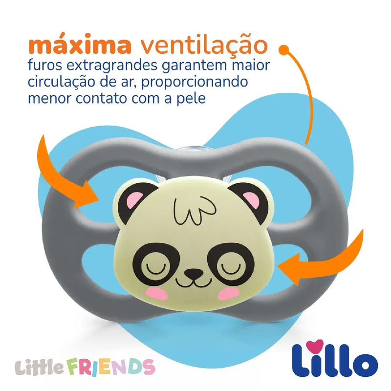 Chupeta Lillo Little Friends Glow Panda Brilha no Escuro +6 Meses - Lillo