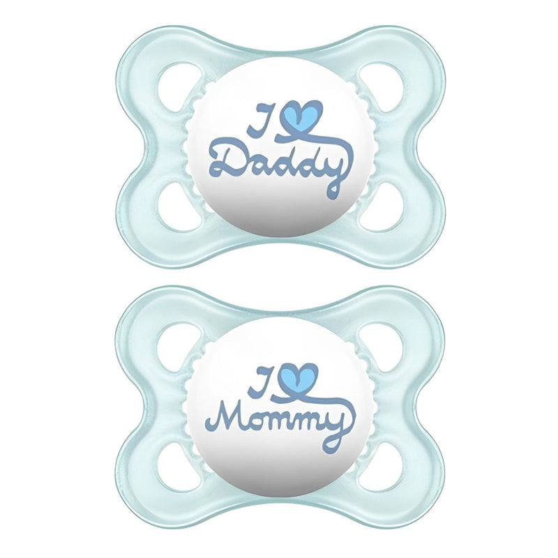 Kit Chupeta Mam Original 0-6 Meses 2 Unidades Mommy e Daddy Azul - Mam