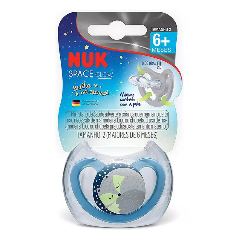 Chupeta Nuk Space Glow Raposa Brilha no Escuro +6 Meses - Nuk