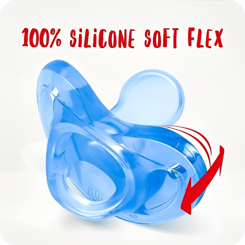 Chupeta Nuk Sensitive Soft 100% Silicone +6 Meses Azul - Nuk