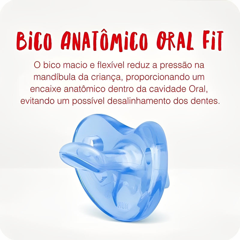 Chupeta Nuk Sensitive Soft 100% Silicone +6 Meses Azul - Nuk
