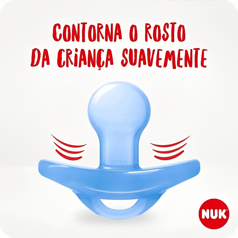 Chupeta Nuk Sensitive Soft 100% Silicone 0-6 Meses Azul - Nuk