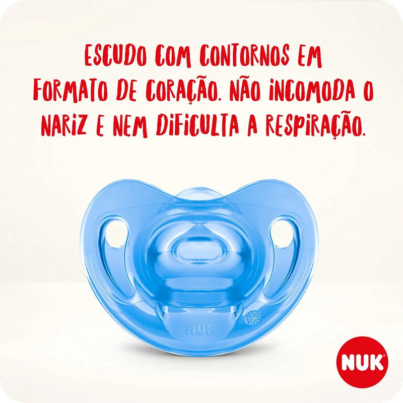 Chupeta Nuk Sensitive Soft 100% Silicone +6 Meses Azul - Nuk