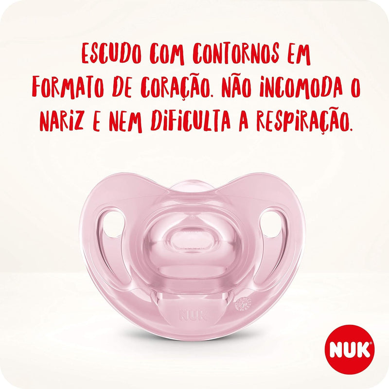 Chupeta Nuk Sensitive Soft 100% Silicone 0-6 Meses Transparente - Nuk