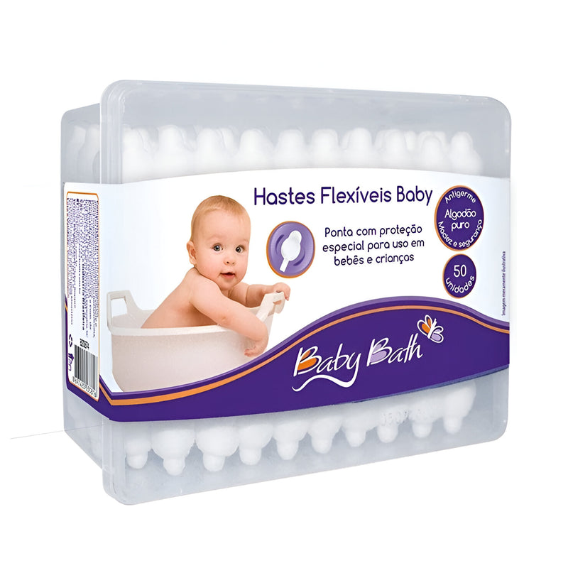 Cotonete Hastes Flexíveis Baby 50 Unidades - Baby Bath