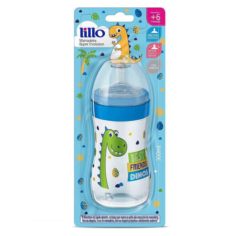 Mamadeira Evolution Dinossauro +6 Meses 300ml - Lillo