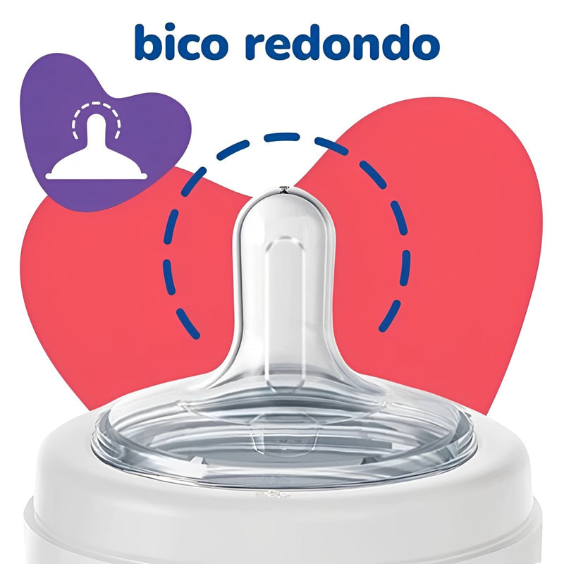 Mamadeira Evolution com Alça Coração +6 Meses 240ml - Lillo