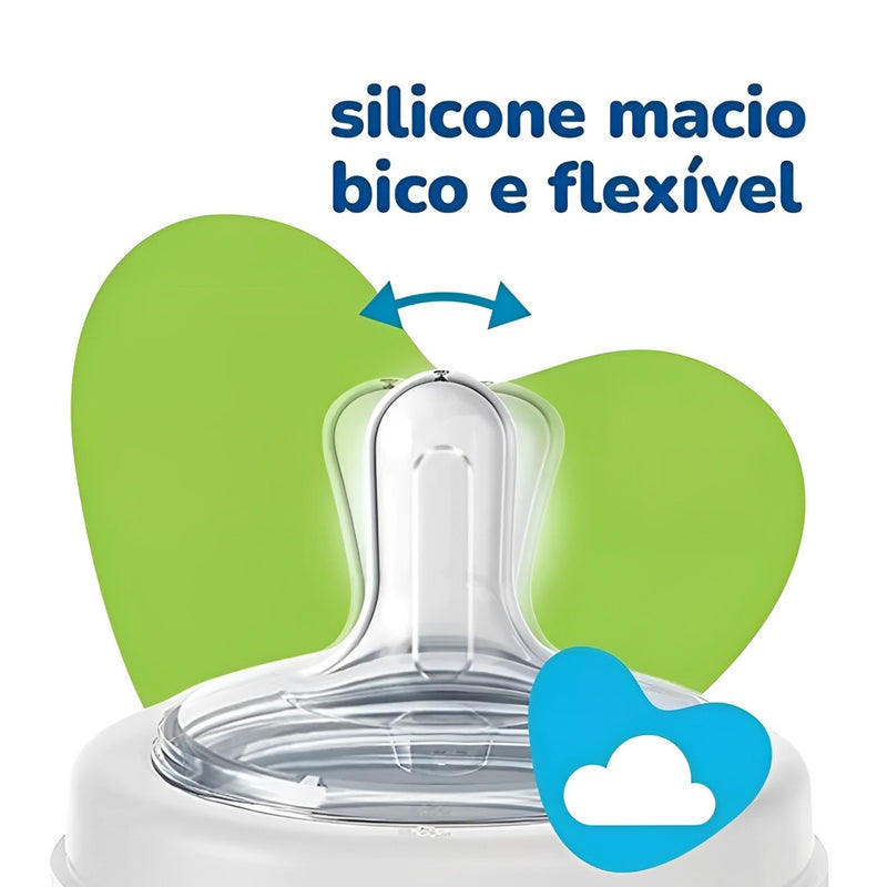 Mamadeira Evolution com Alça Coração +6 Meses 240ml - Lillo