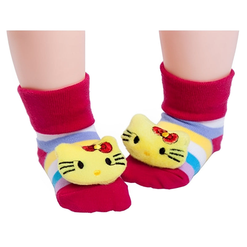 Meia Pantufa com Antiderrapante Aplique Hello Kitty Vermelha Tam 17 ao 24 - IBMKids