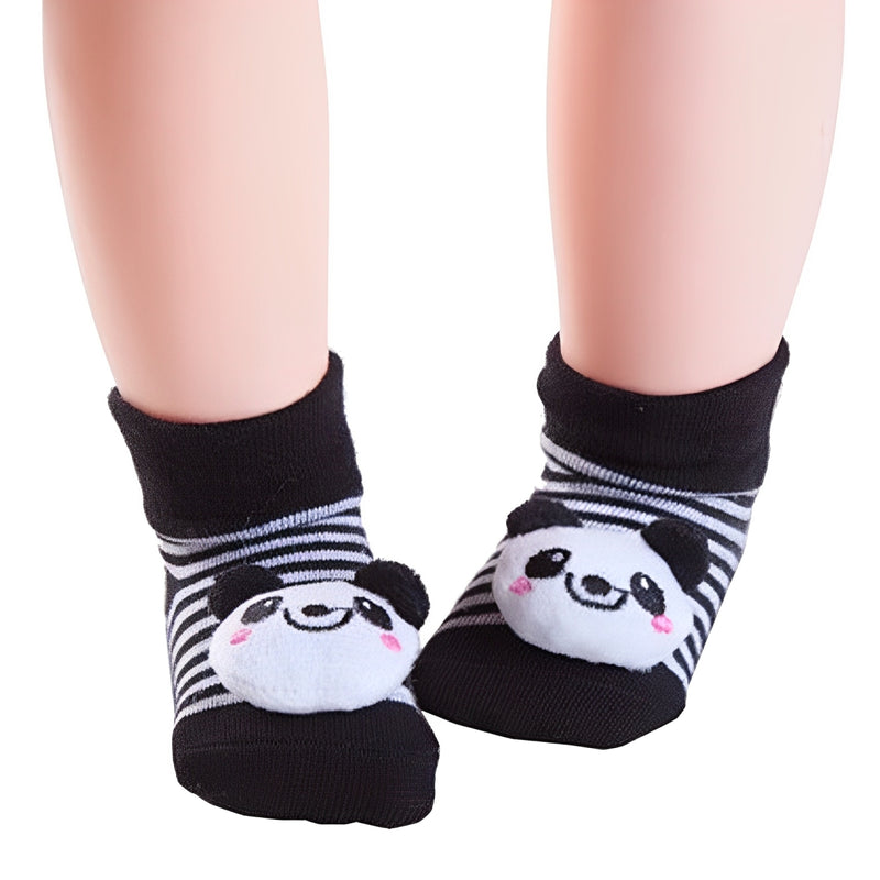 Meia Pantufa com Antiderrapante Aplique Panda Tam 17 ao 24 - IBMKids