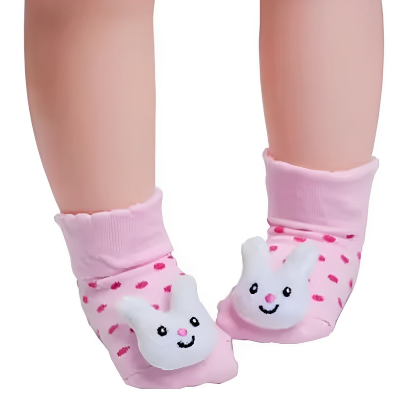Meia Pantufa com Antiderrapante Aplique Coelha Branca Tam 17 ao 24 - IBMKids
