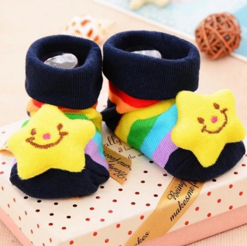 Meia Pantufa com Antiderrapante Aplique Estrela Tam 17 ao 24 - IBMKids