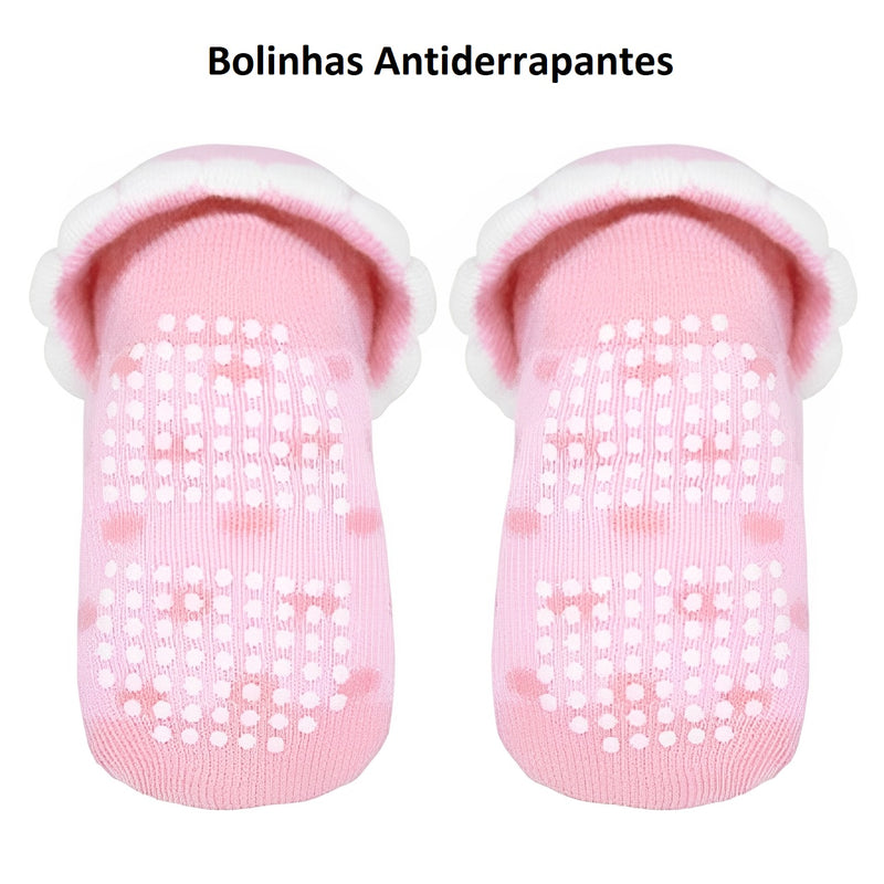 Meia Pantufa com Antiderrapante Aplique Panda Tam 17 ao 24 - IBMKids
