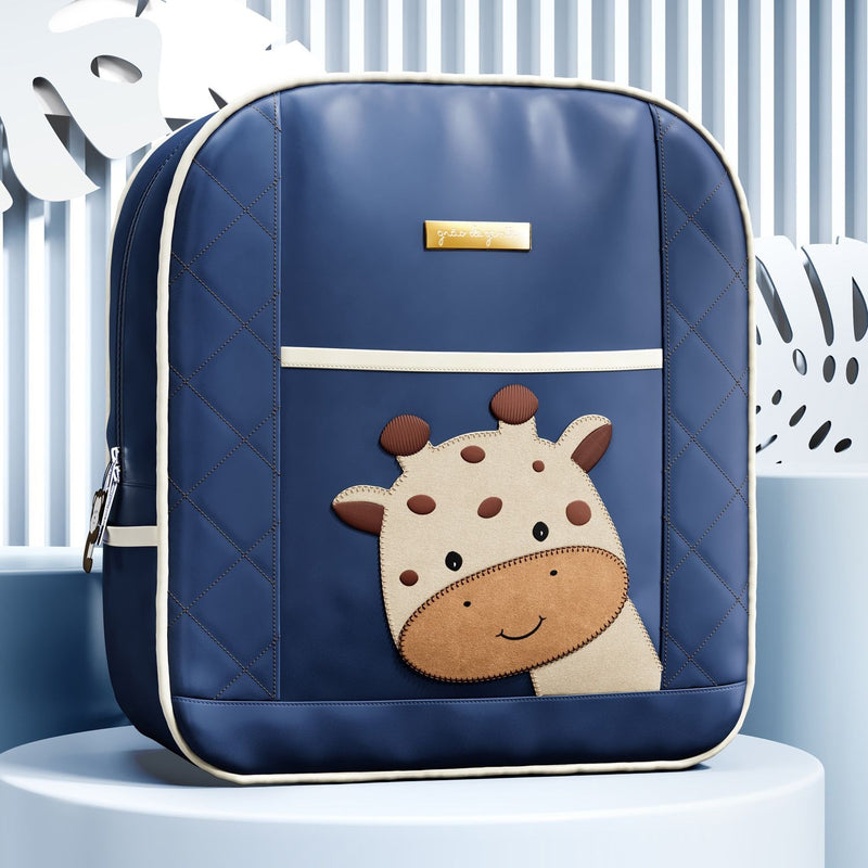 Mochila Maternidade Amiguinha Girafa Azul Marinho - Grão de Gente