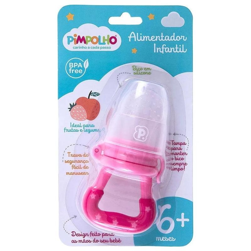 Alimentador Porta Frutinha de Silicone Rosa - Pimpolho