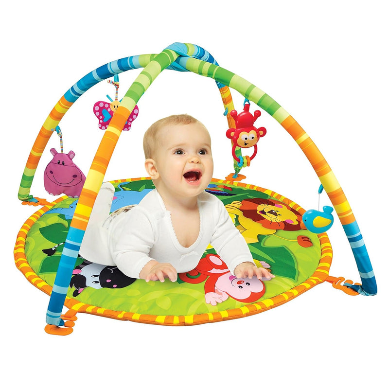 Tapete de Atividades Tummy Time Ginásio Redondo Colorido Estampado