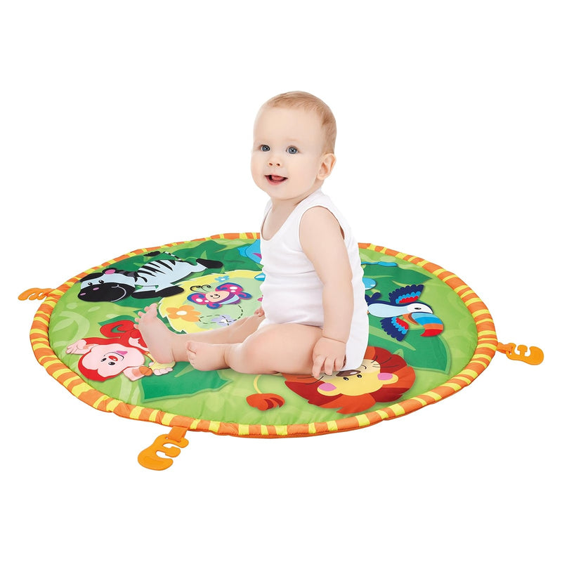 Tapete de Atividades Tummy Time Ginásio Redondo Colorido Estampado
