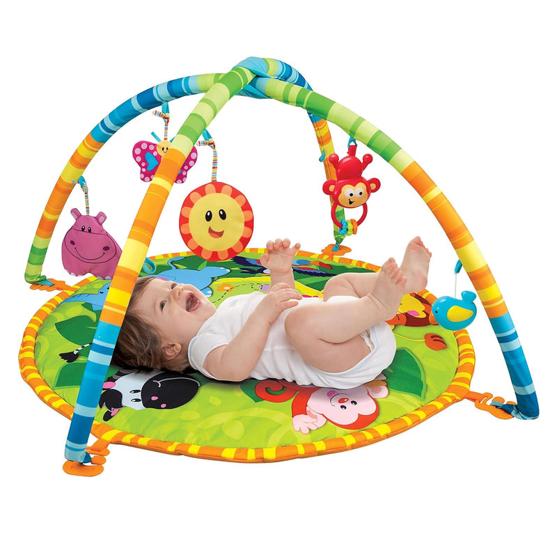 Tapete de Atividades Tummy Time Ginásio Redondo Colorido Estampado