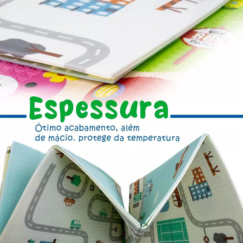 Tapete Infantil Tummy Time Dobrável Dupla Face Estampado - IBM Kids