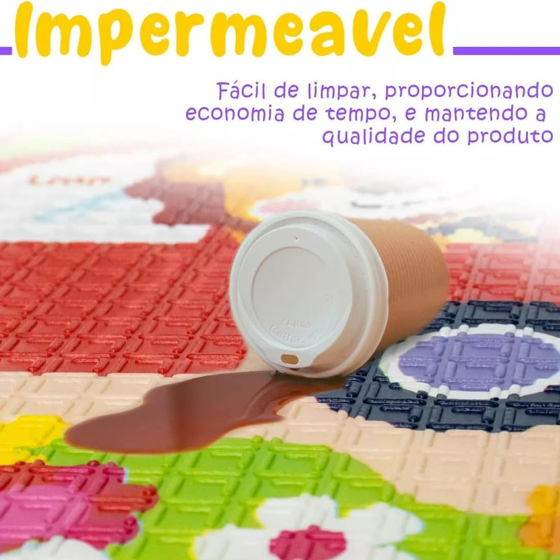 Tapete Infantil Tummy Time Dobrável Dupla Face Estampado - IBM Kids