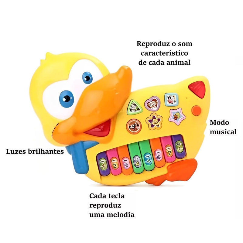 Brinquedo Teclado Musical Pato Luz e Som